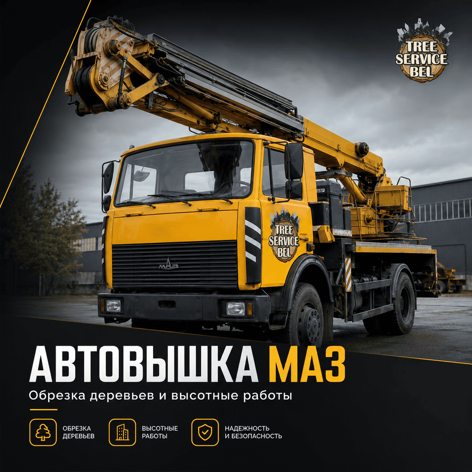 Аренда спецтехники в Минске — автовышка на базе МАЗ