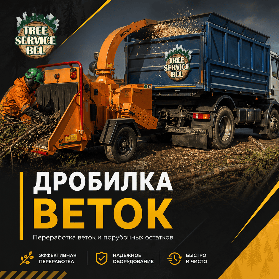 Аренда спецтехники в Минске — дробилка веток Vermeer
